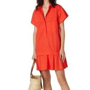 Hunter Bell Addison Dress Shirt Collar Short Sleeves Red Size S